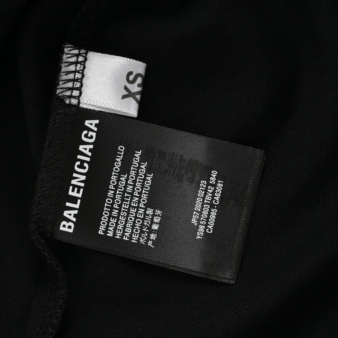 Balenciaga Black T-Shirt with Graphic Design