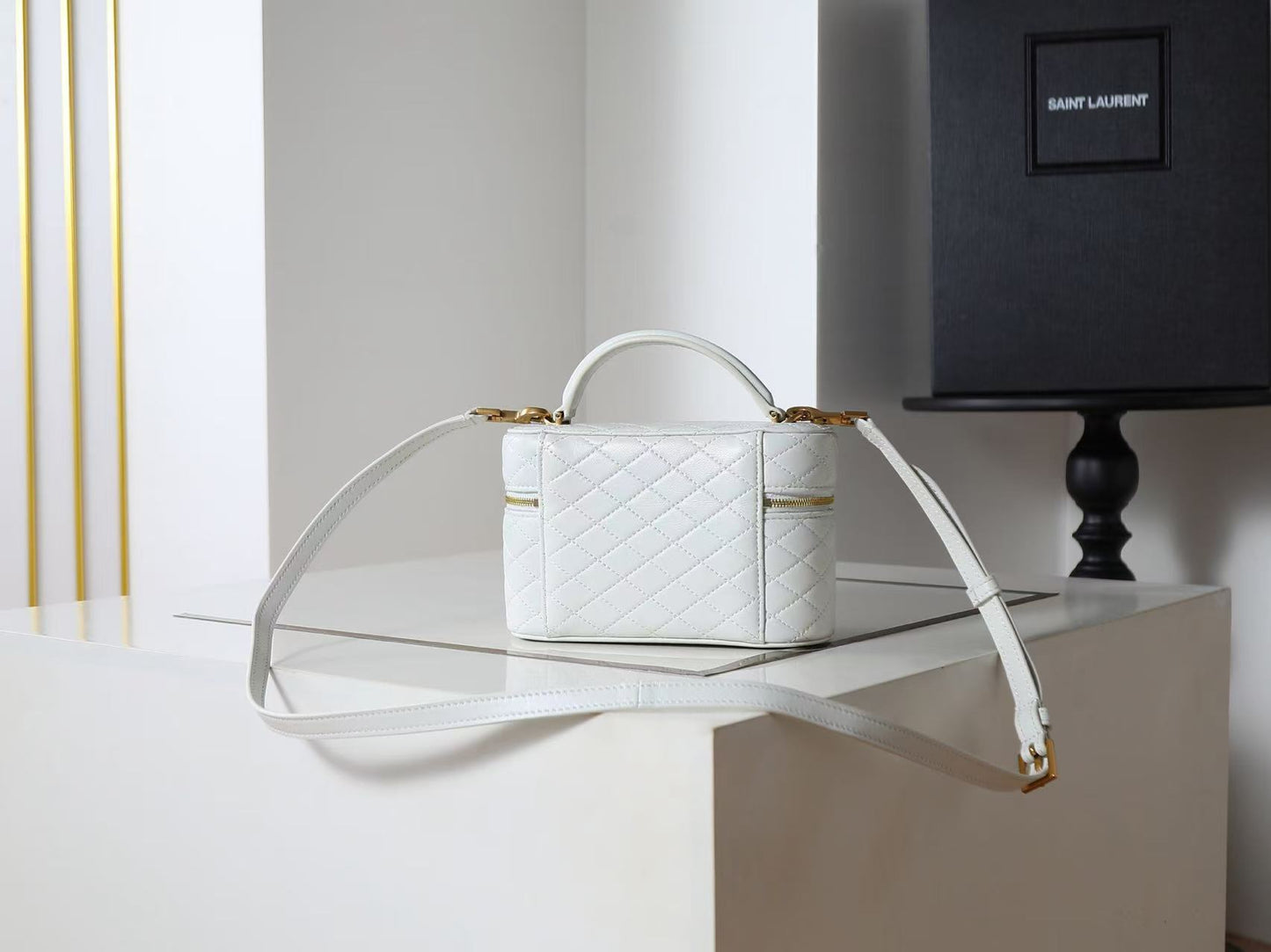 Saint Laurent White Double Zip Handbag