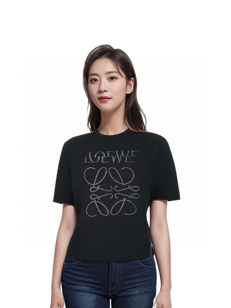 Loewe Black T-Shirt with Logo Design