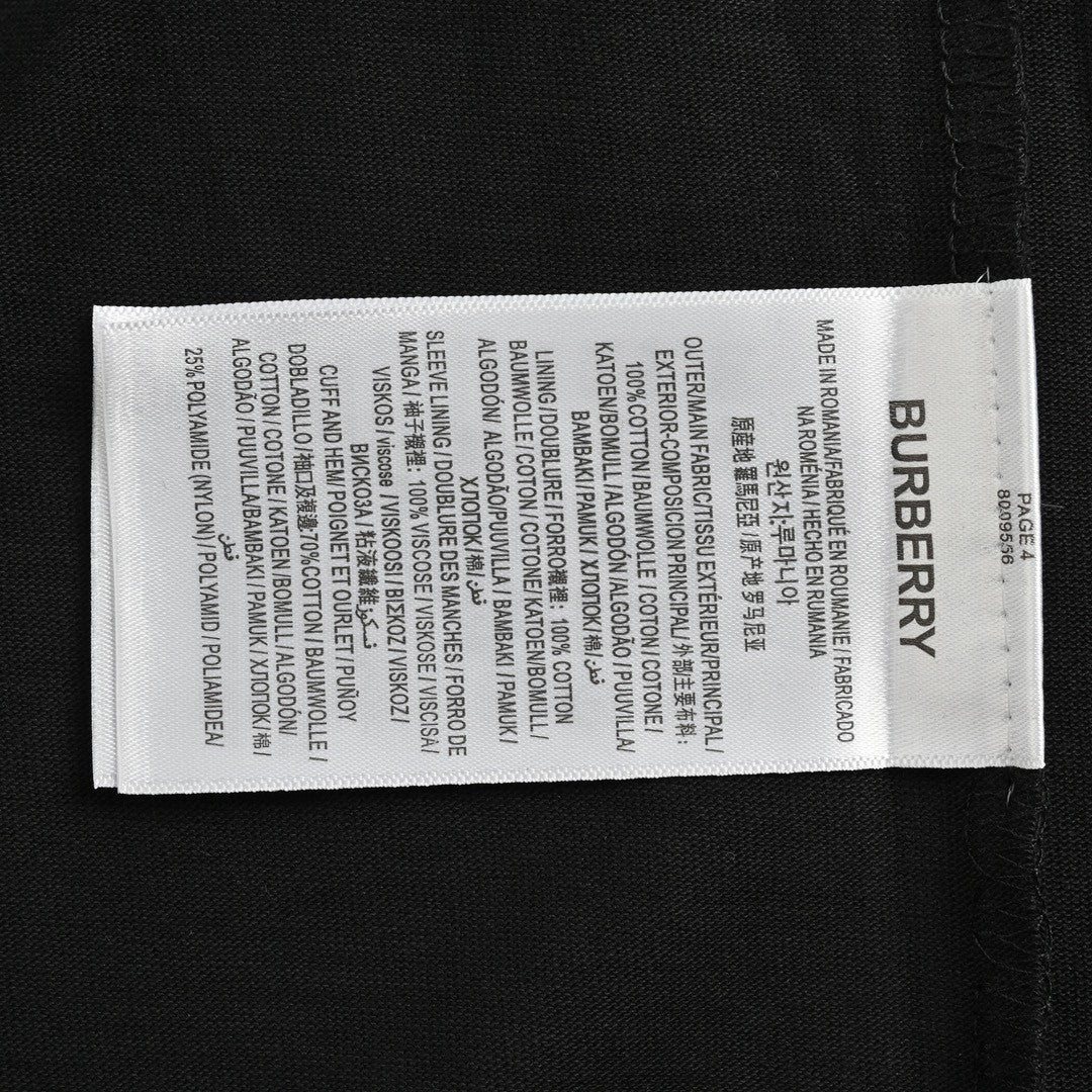 Burberry Black T-Shirt with Side Logo