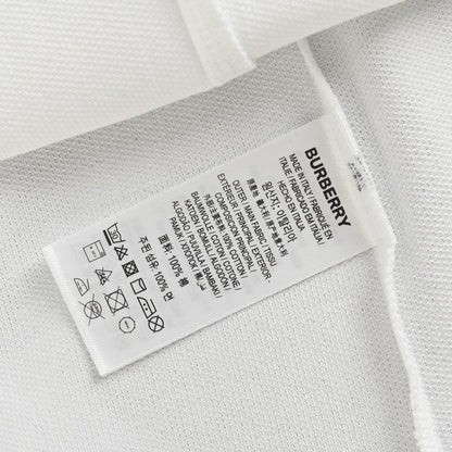 Burberry Polo Shirt with Check Collar (White)