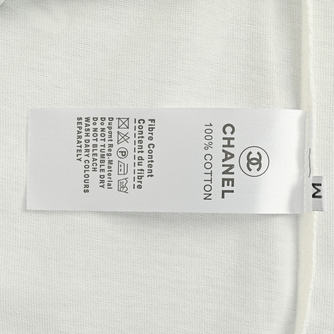 Ch*el signature logo white t-shirt