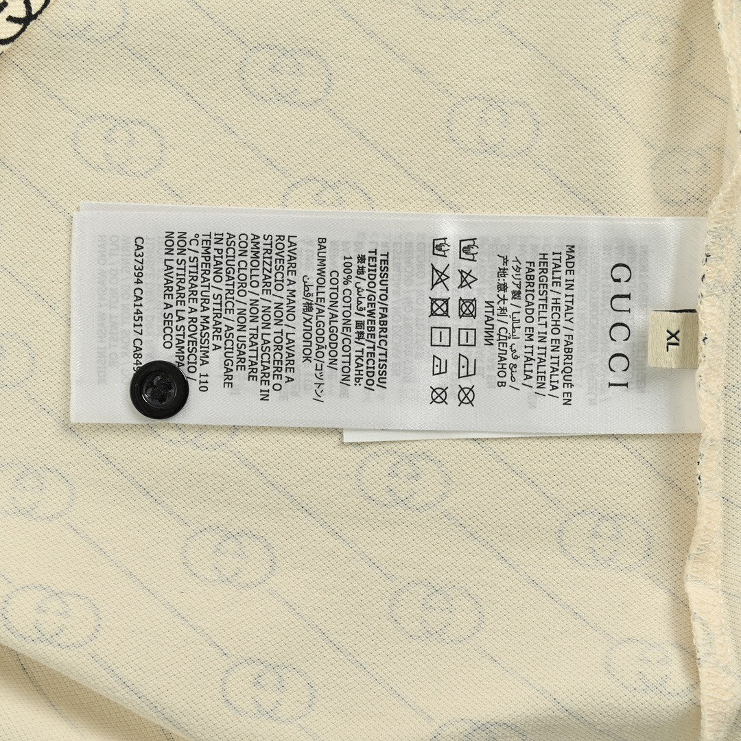 G*u*i beige gg pattern polo shirt