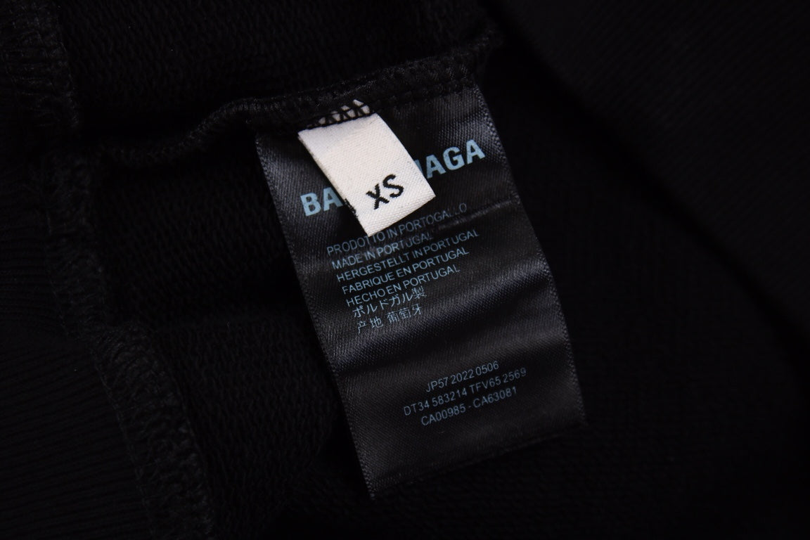 Ba*len*cia*ga black multilogo hoodie