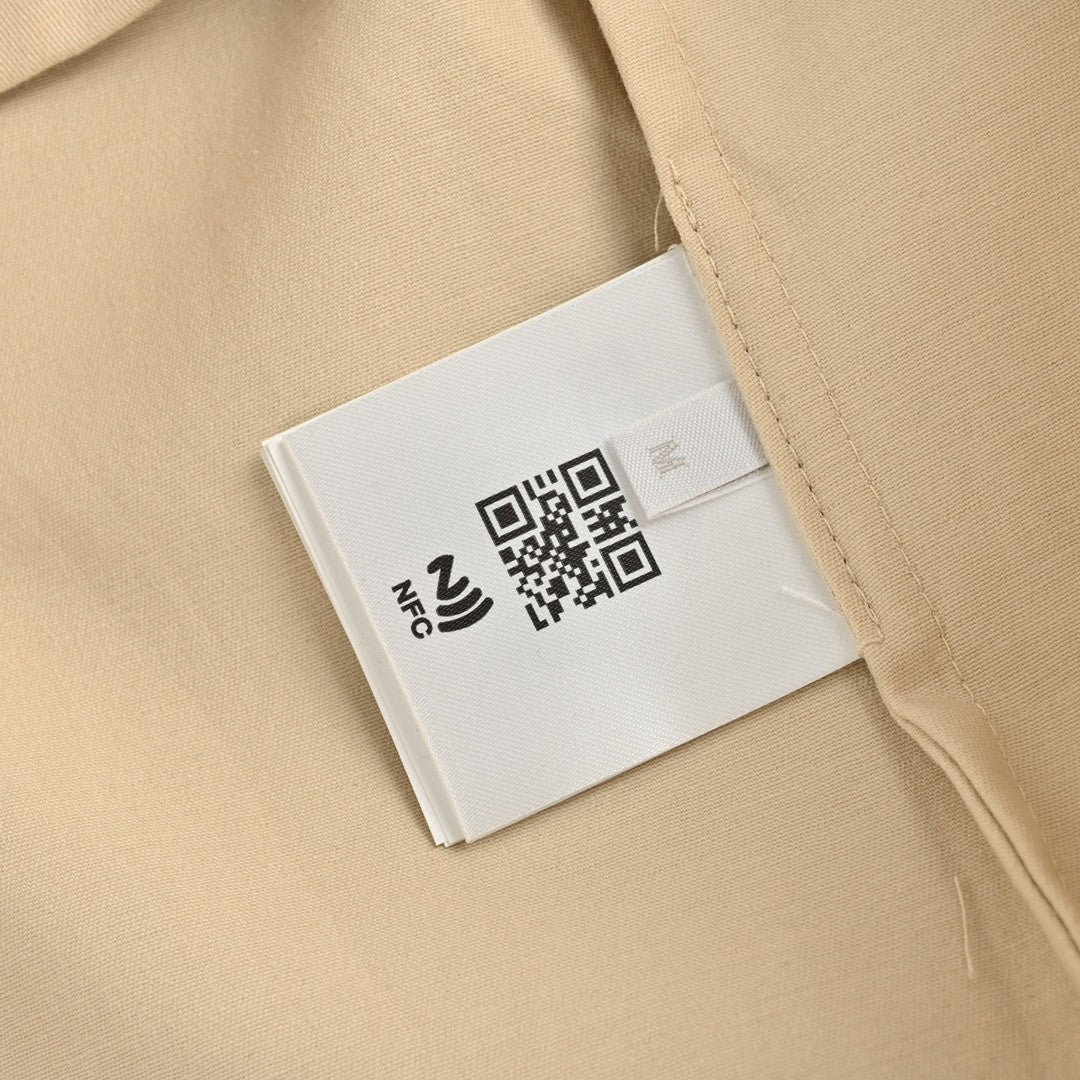 Pra*a beige button-up shirt