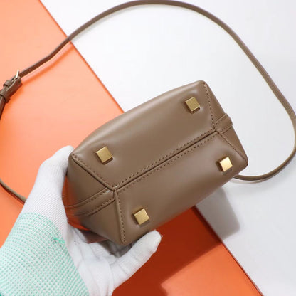 Saint Laurent Taupe Leather Crossbody Bag