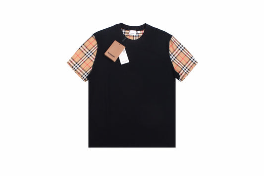 Burberry Check Sleeve T-Shirt (Black)