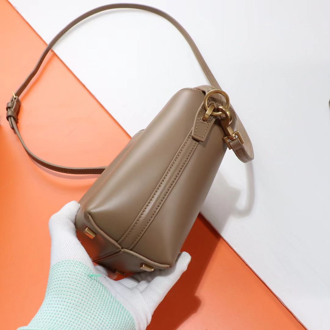 Saint Laurent Taupe Leather Crossbody Bag