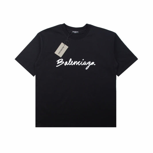 BALENCIAGA CALLIGRAPHY LOGO T-SHIRT BLACK - Prime Reps