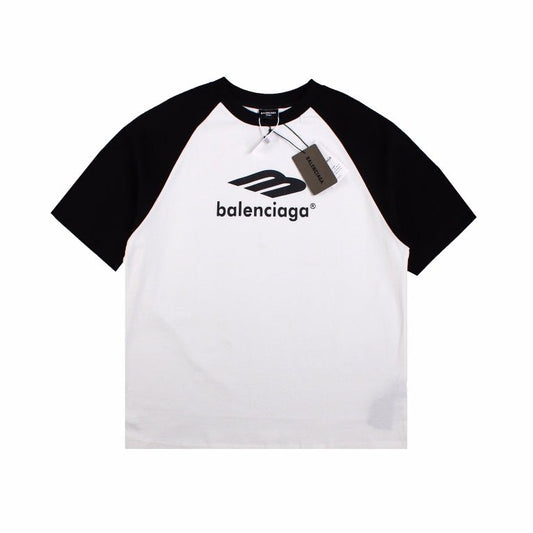 BALENCIAGA LOGO PRINT T-SHIRT BLACK WHITE- Prime Reps
