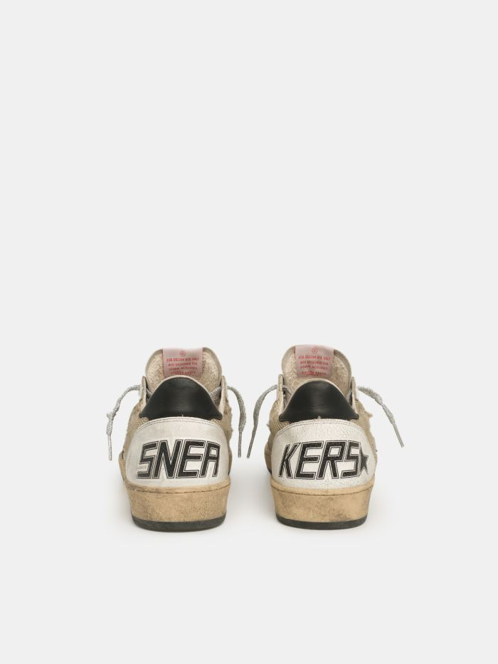 Ball Star Sneakers In Leather And Mesh With Black Heel Tab