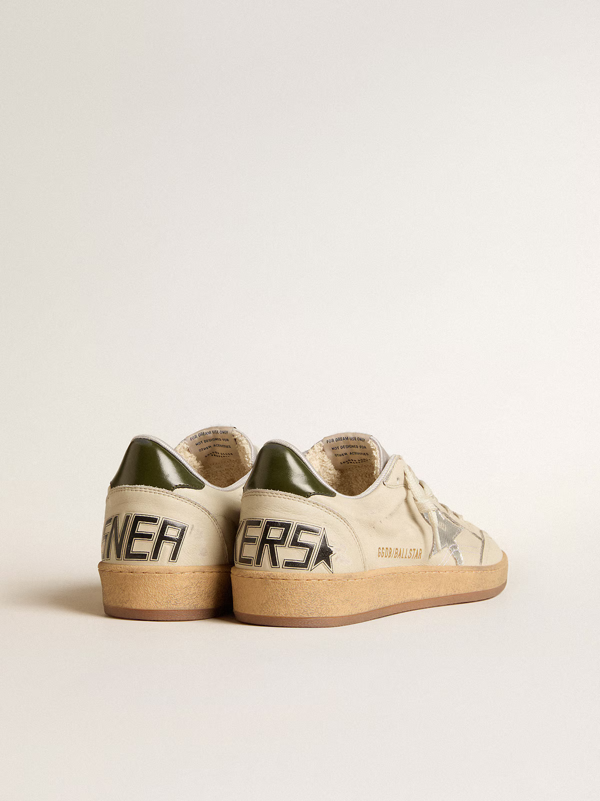 Golden Goose Ball Star Sneaker – Cream & Metallic Silver