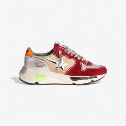 Running Sole Sneakers With 3d Star and Orange Heel Tab