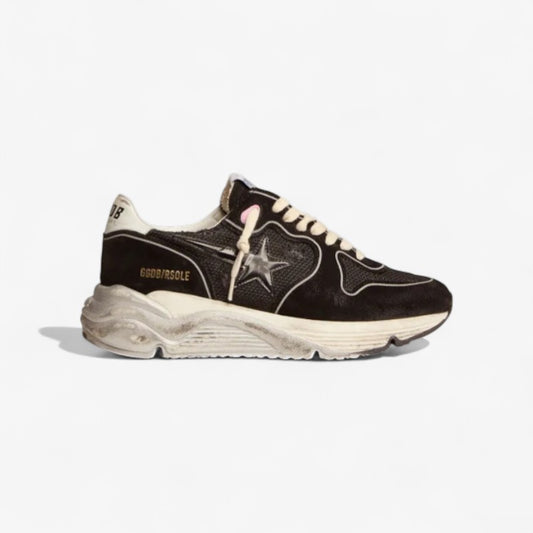 Running Sole Sneakers With Black Mesh and Suede Upper and 3d Star