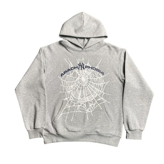 SP5DER ARACH NY PHOBIA HOODIE ASH GREY - Prime Reps