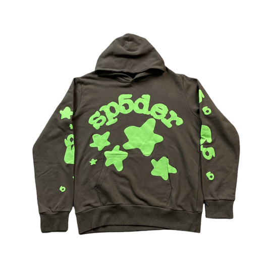 SP5DER BELUGA HOODIE SLATE GREY/GREEN - Prime Reps