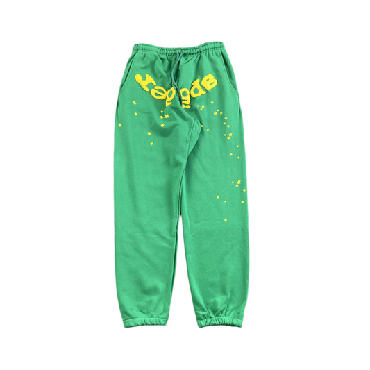 SP5DER STAR OG WEB V2 SWEATPANTS SLIME GREEN - Prime Reps