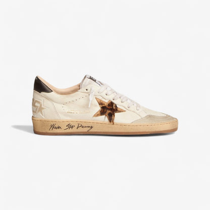 Sneaker Ball Star Con Stella In Cavallino Leopardato E Talloncino In Pelle Nera