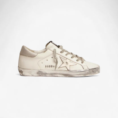Super-star Sneakers With Silver Sparkle Foxing And Metal Stud Lettering