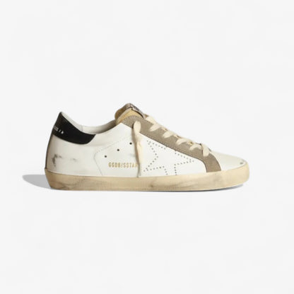 Women's Super-star Sneakers With Perforated Star And Glossy Midnight-blue Leather Heel Tab