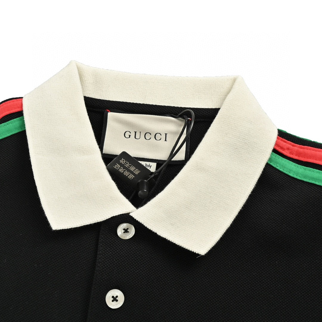 G*u*i stripe sleeve polo shirt