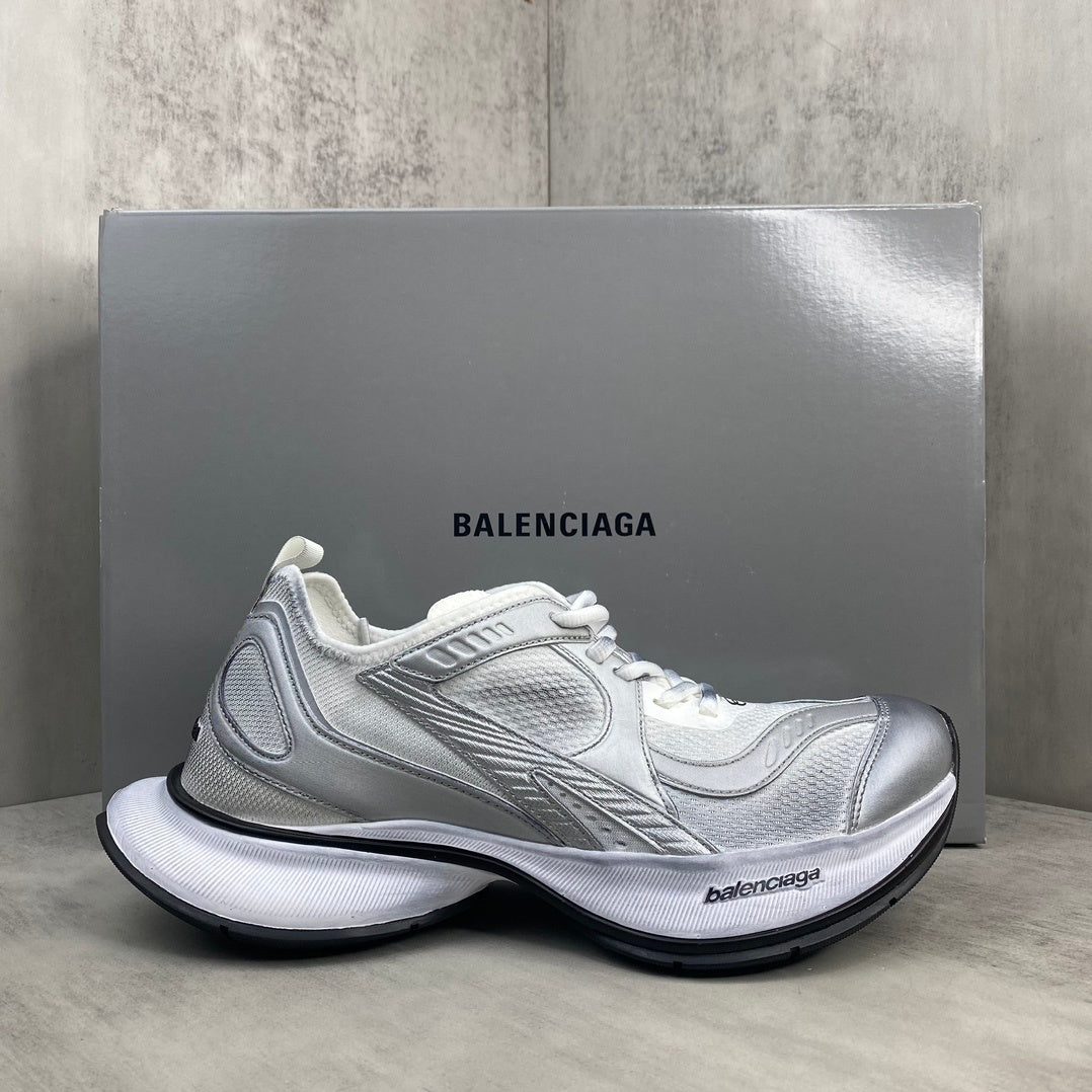 Balenciaga Ventilated Runner in Silver/White: Aerodynamic Edge