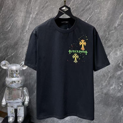 Chrome Hearts Classic Crewneck T-Shirt in Black/Yellow/Orange