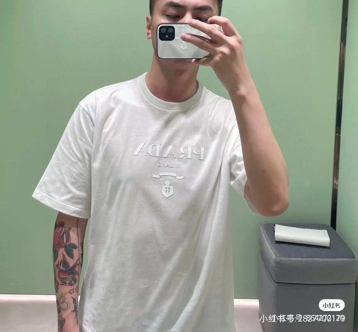 Prada T-Shirt - White with Subtle Branding