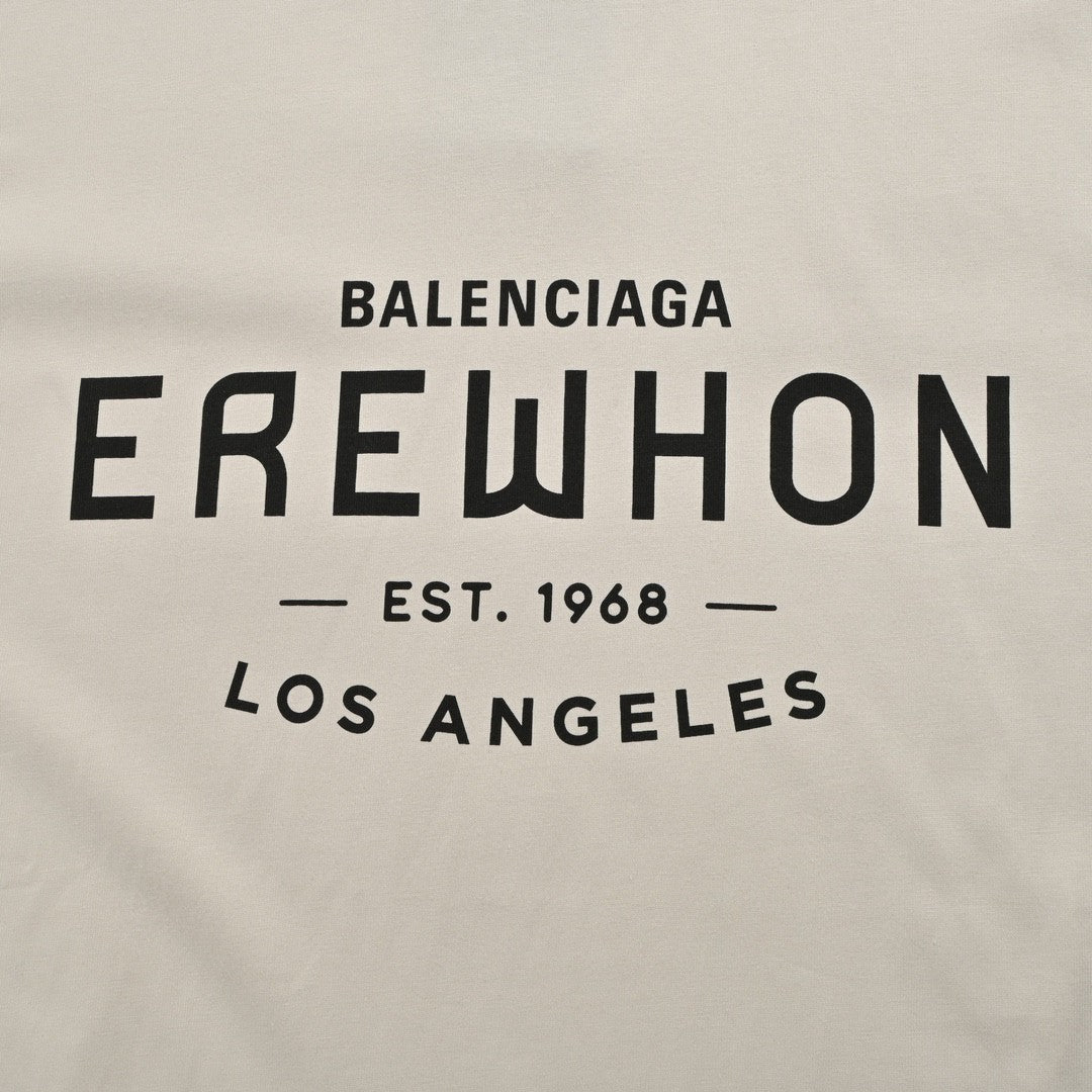 Ba*len*cia*ga beige t-shirt with erewhon graphic