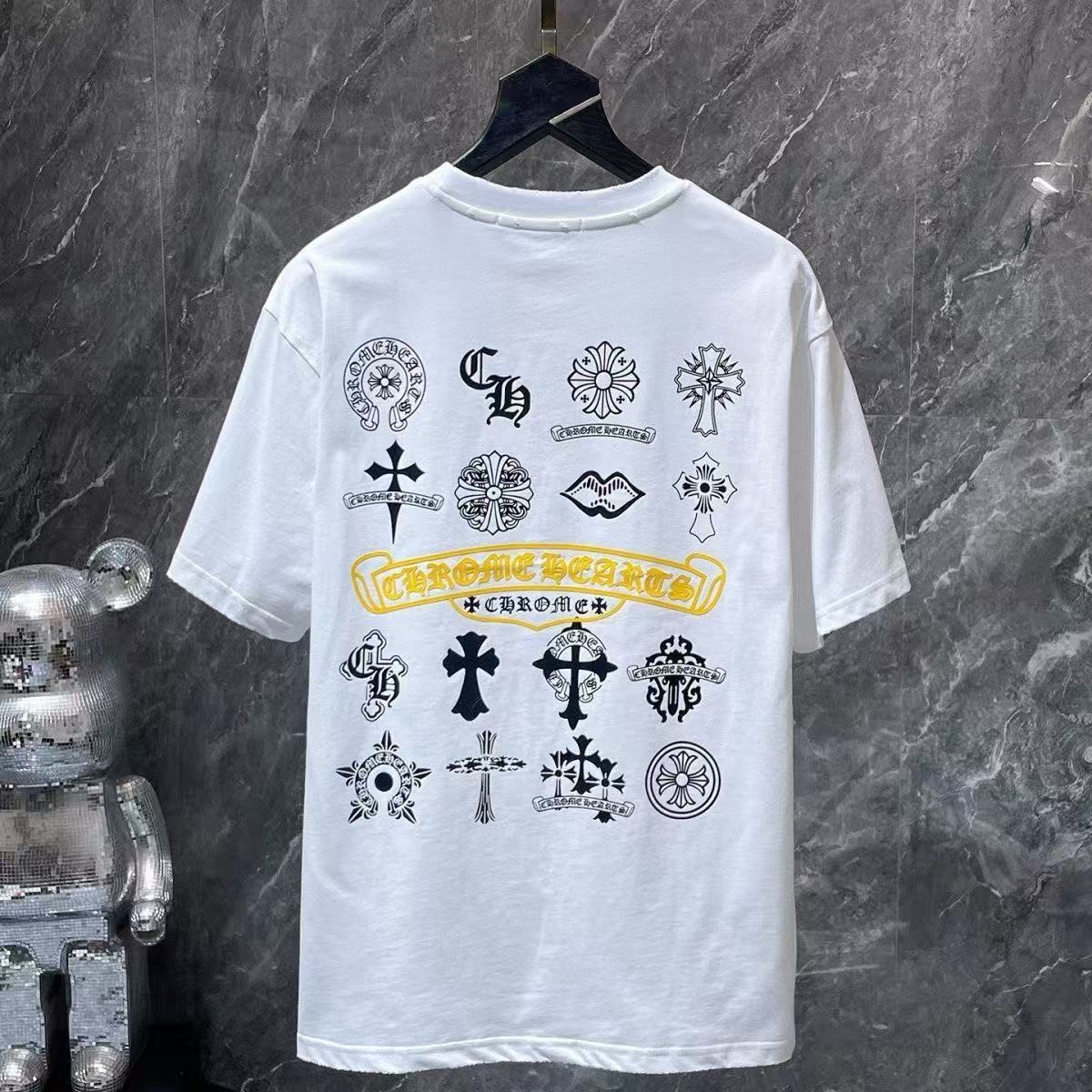 Chrome Hearts Classic Crewneck T-Shirt in White/Black/Yellow