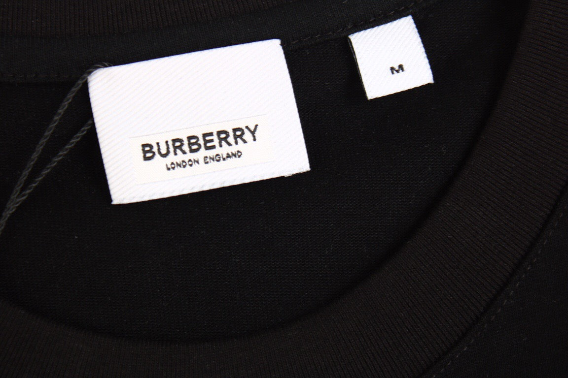 Burberry Check Panel T-Shirt (Black)