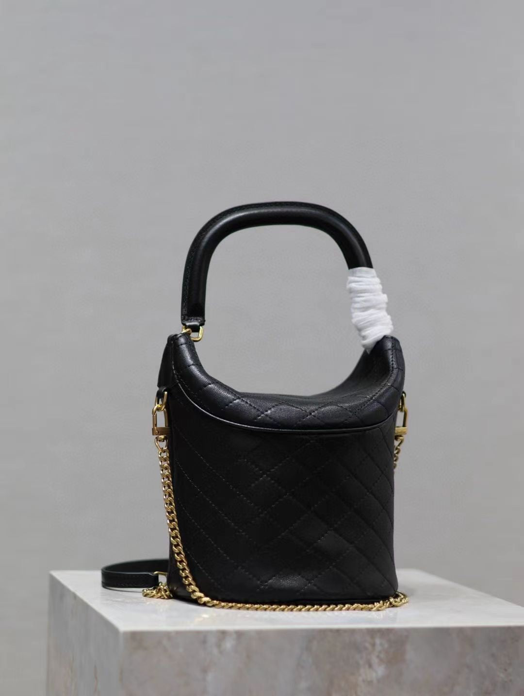 Saint Laurent Black Flap Bucket Bag