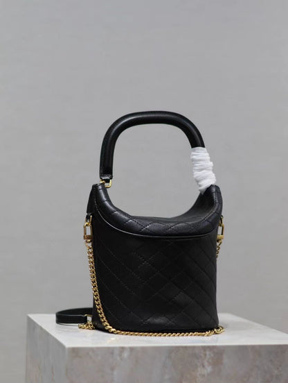 Saint Laurent Black Flap Bucket Bag