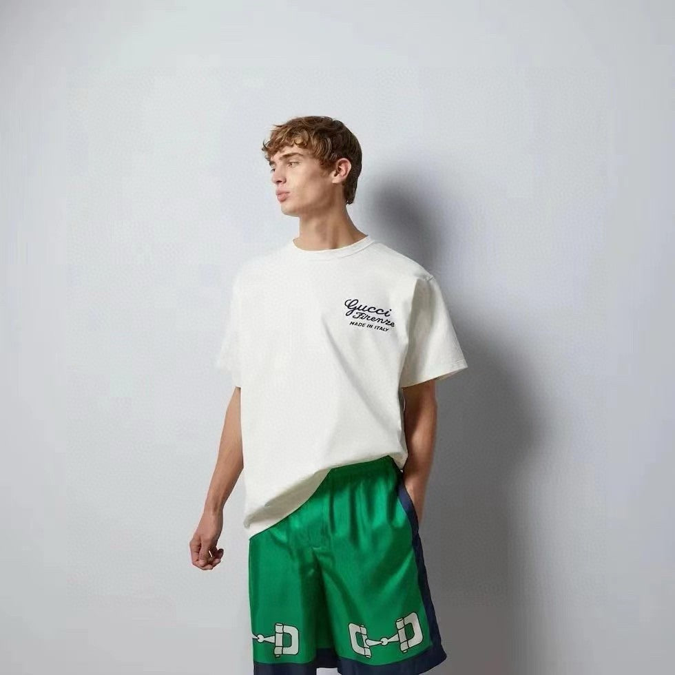 Gucci White T-Shirt with Script Logo