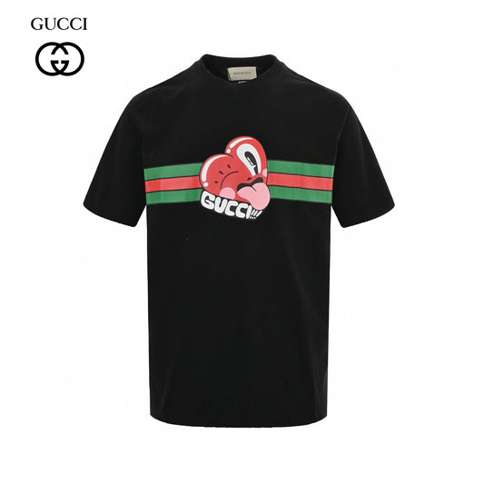 Gucci Black T-Shirt with Heart Graphic