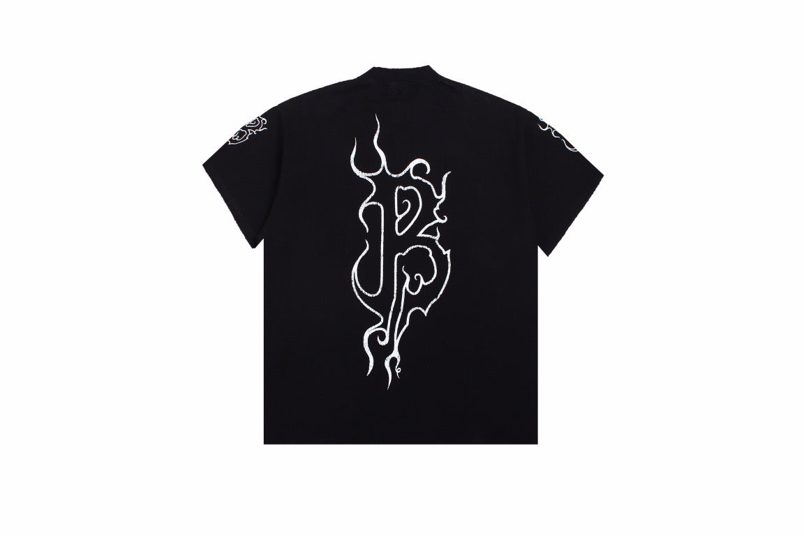 Ba*len*cia*ga t-shirt with gothic flame logo