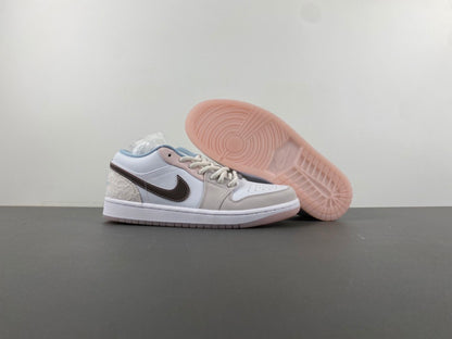 Air Jordan 1 Low "White/Grey/Pink"