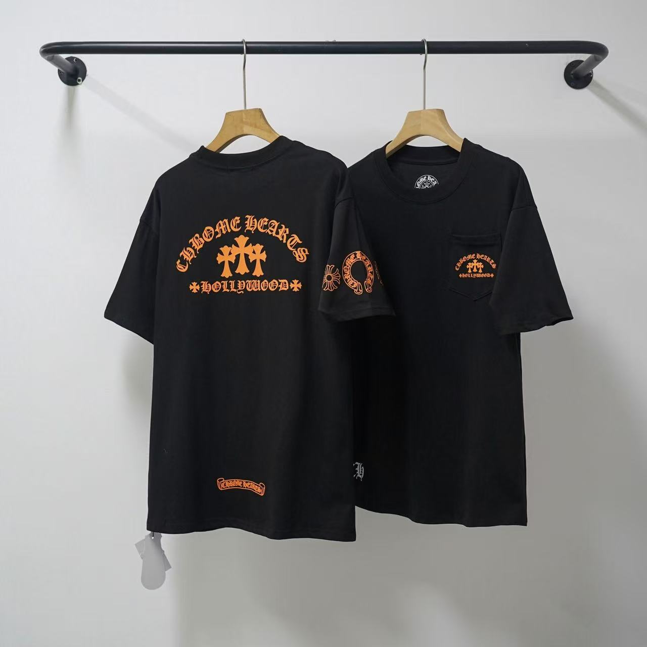 Chrome Hearts Classic Crewneck T-Shirt in Black/Orange