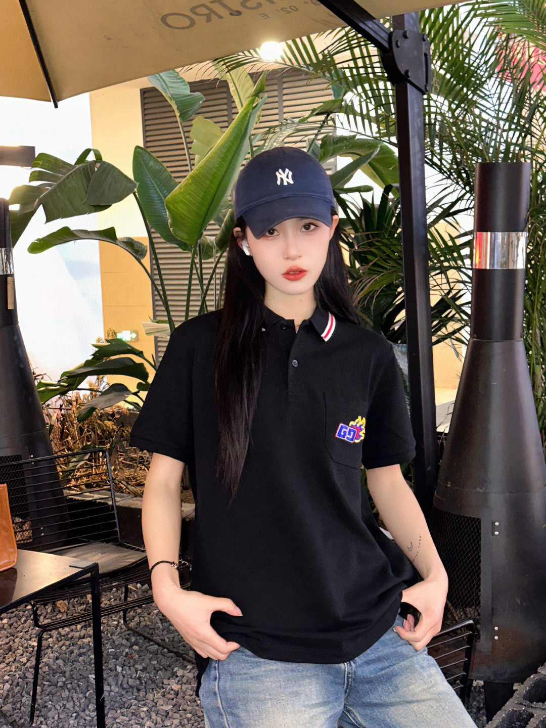 G*u*i flame logo polo shirt