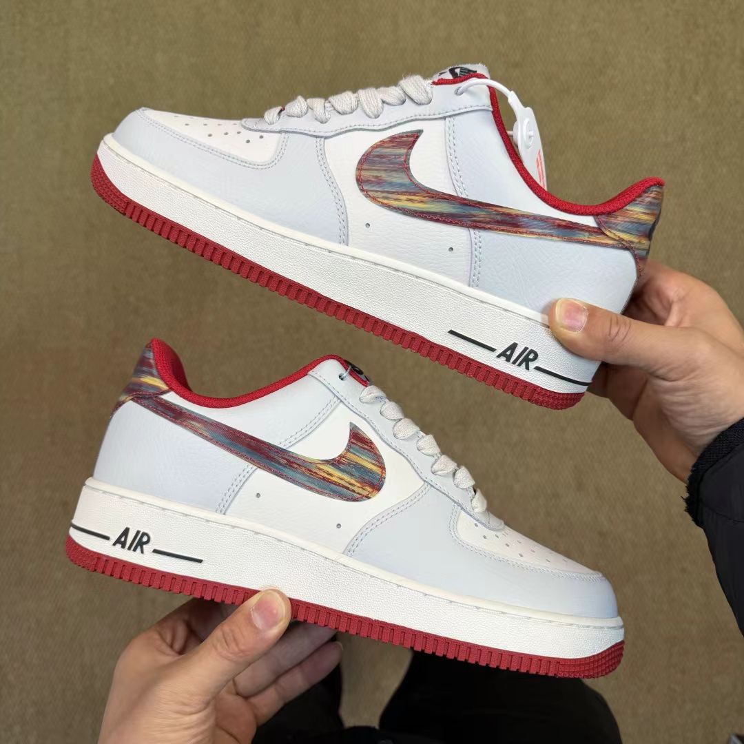 Nike Air Force 1 “Grey/Red Multi-Swoosh” – Bold &amp; Layered Style