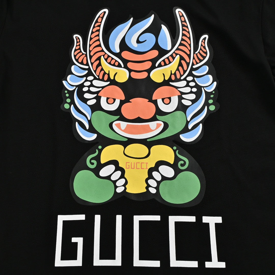 G*u*i dragon graphic t-shirt black