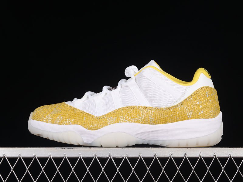 AIR JORDAN 11 LOW YELLOW SNAKESKIN WHITE - Prime Reps