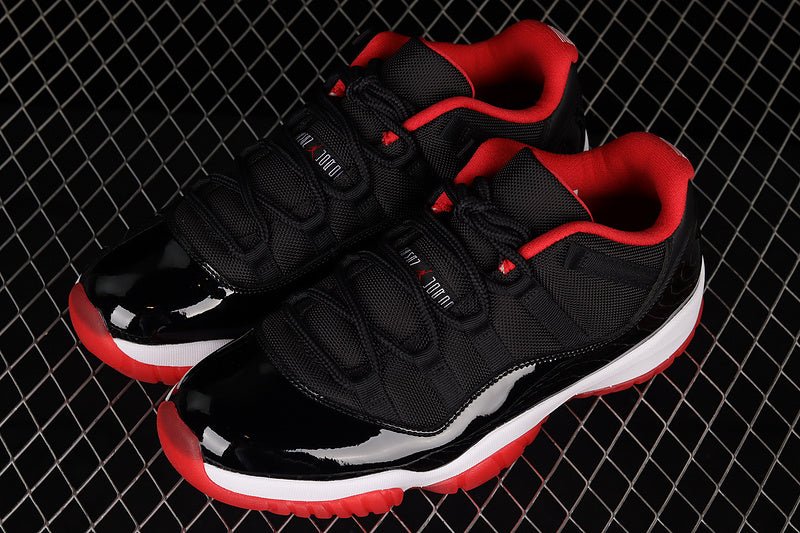 AIR JORDAN 11 RETRO LOW BRED BLACK/TRUE RED/WHITE - Prime Reps