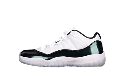 AIR JORDAN 11 RETRO LOW EMERALD WHITE/EMERALD RISE - BLACK - Prime Reps