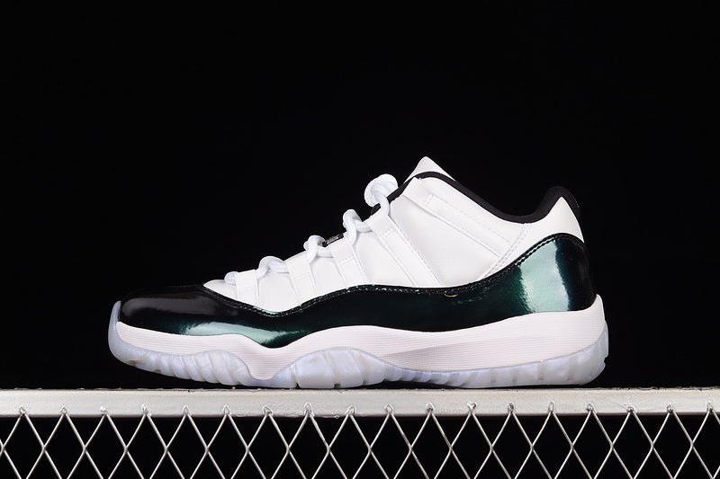 AIR JORDAN 11 RETRO LOW EMERALD WHITE/EMERALD RISE - BLACK - Prime Reps