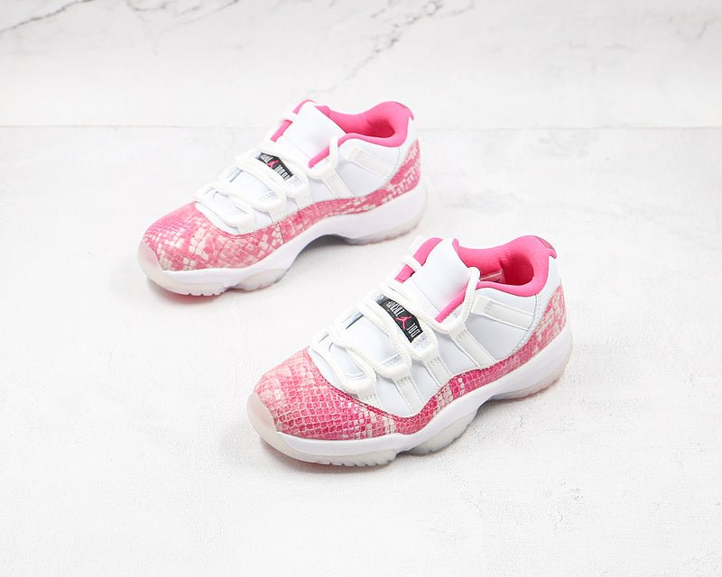 AIR JORDAN 11 RETRO LOW PINK SNAKESKIN WHITE/WATERMELON/BLACK - Prime Reps