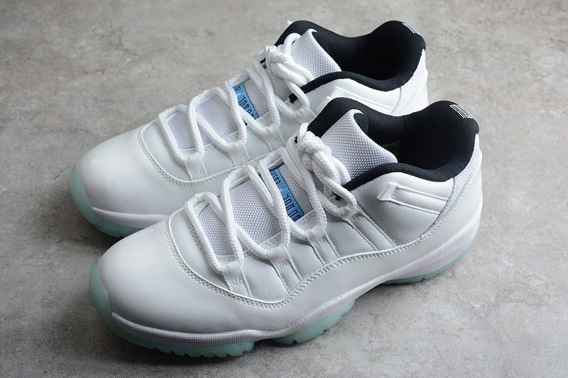 AIR JORDAN 11 RETRO LOW WHITE/WHITE/BLACK/LEGEND BLUE - Prime Reps