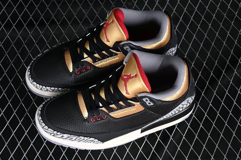 AIR JORDAN 3 RETRO BLACK/FIRE RED/METALLIC GOLD/CEMENT GREY - Prime Reps