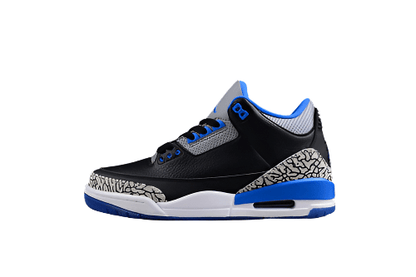 AIR JORDAN 3 RETRO BLACK/SPORT BLUE WOLF GREY - Prime Reps