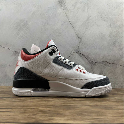 AIR JORDAN 3 RETRO DENIM SE FIRE RED WHITE/FIRE RED/BLACK - Prime Reps